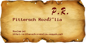 Pittersch Rozália névjegykártya